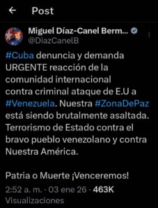 Nuestra zona de paz está siendo brutalmente asaltada.